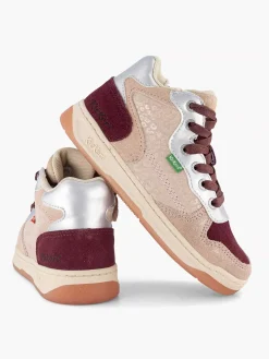 Babyschoenen|Kickers Roze Leren Sneaker