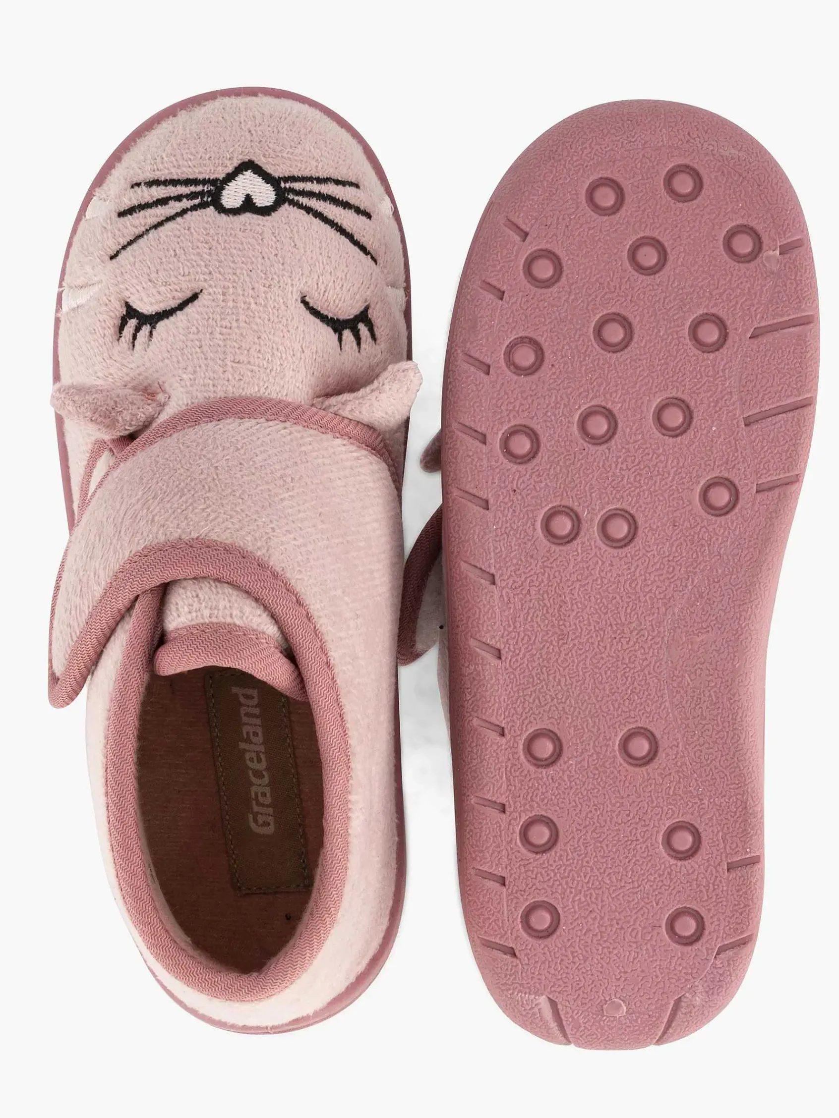 Jongensschoenen|Graceland Roze Pantoffel Velcro