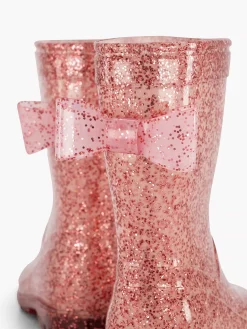 Jongensschoenen|Landrover Roze Regenlaars Glitter Strik