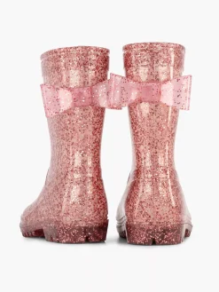 Jongensschoenen|Landrover Roze Regenlaars Glitter Strik