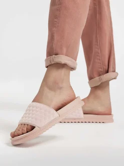 Slippers|Oxmox Roze Slipper Doorgestikt