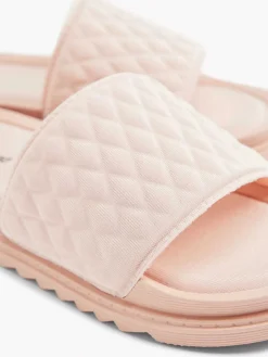 Slippers|Oxmox Roze Slipper Doorgestikt
