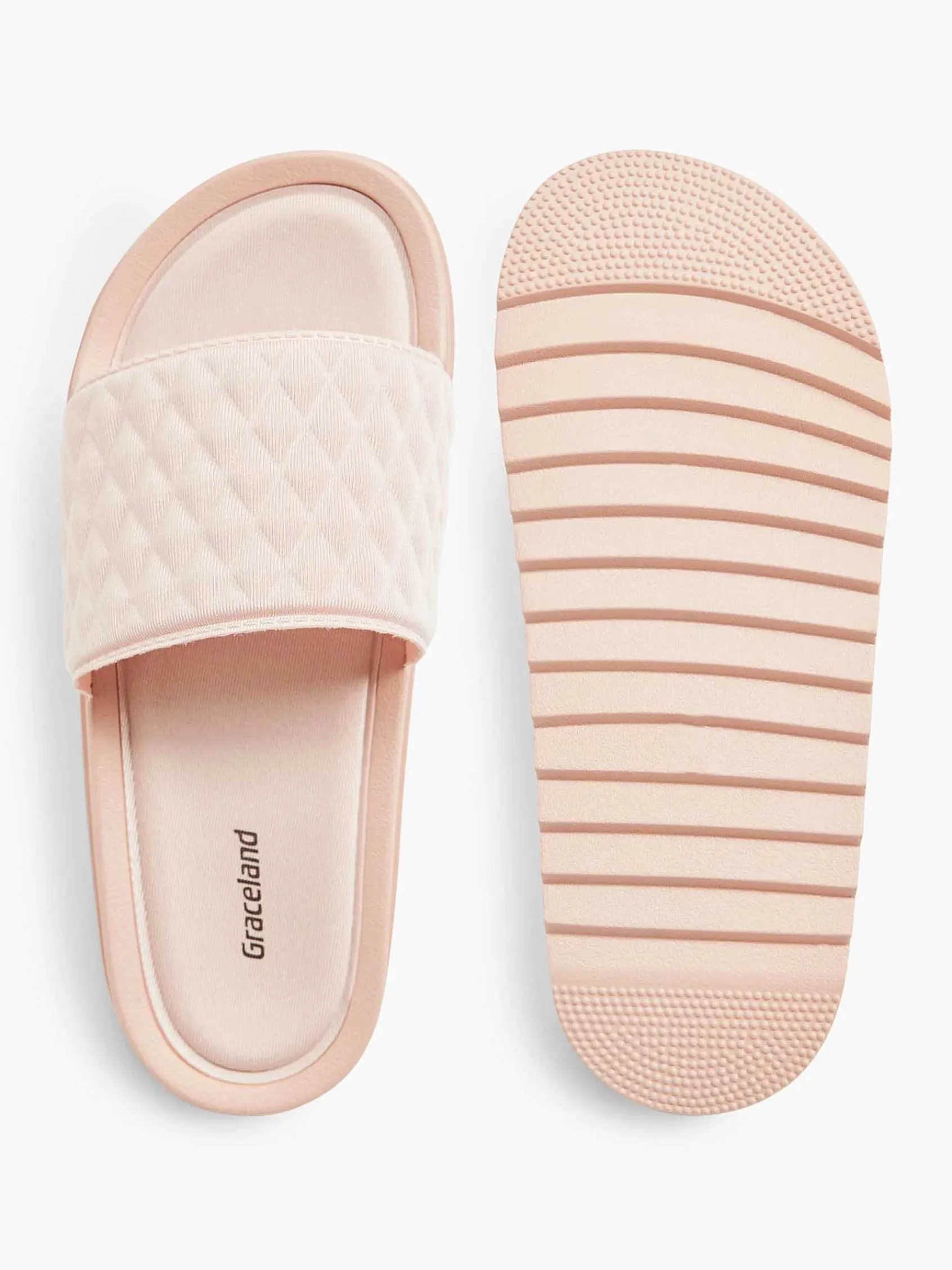 Slippers|Oxmox Roze Slipper Doorgestikt