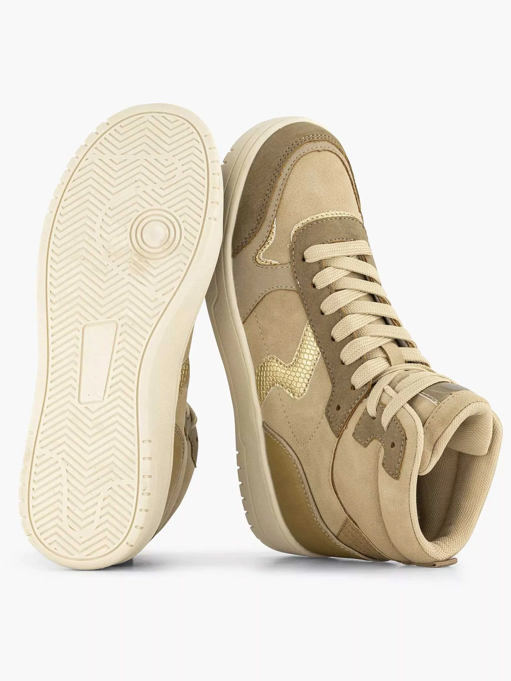 Sneakers|Oxmox Taupe Hoge Sneaker