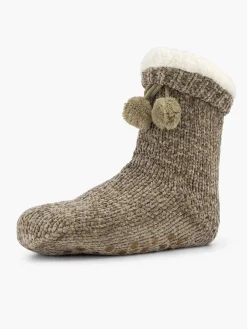Sokken|vanHaren Taupe Huissok 36-41