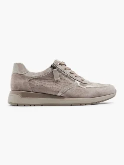 Comfort Schoenen|Medicus Taupe Leren Comfort Sneaker