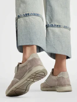 Comfort Schoenen|Medicus Taupe Leren Comfort Sneaker
