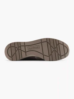Comfort Schoenen|Medicus Taupe Leren Comfort Sneaker