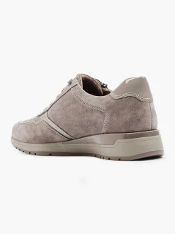 Comfort Schoenen|Medicus Taupe Leren Comfort Sneaker