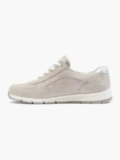 Comfort Schoenen|Medicus Taupe Leren Sneaker