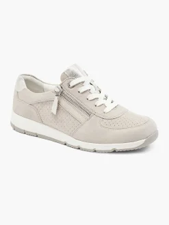 Comfort Schoenen|Medicus Taupe Leren Sneaker