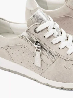 Comfort Schoenen|Medicus Taupe Leren Sneaker