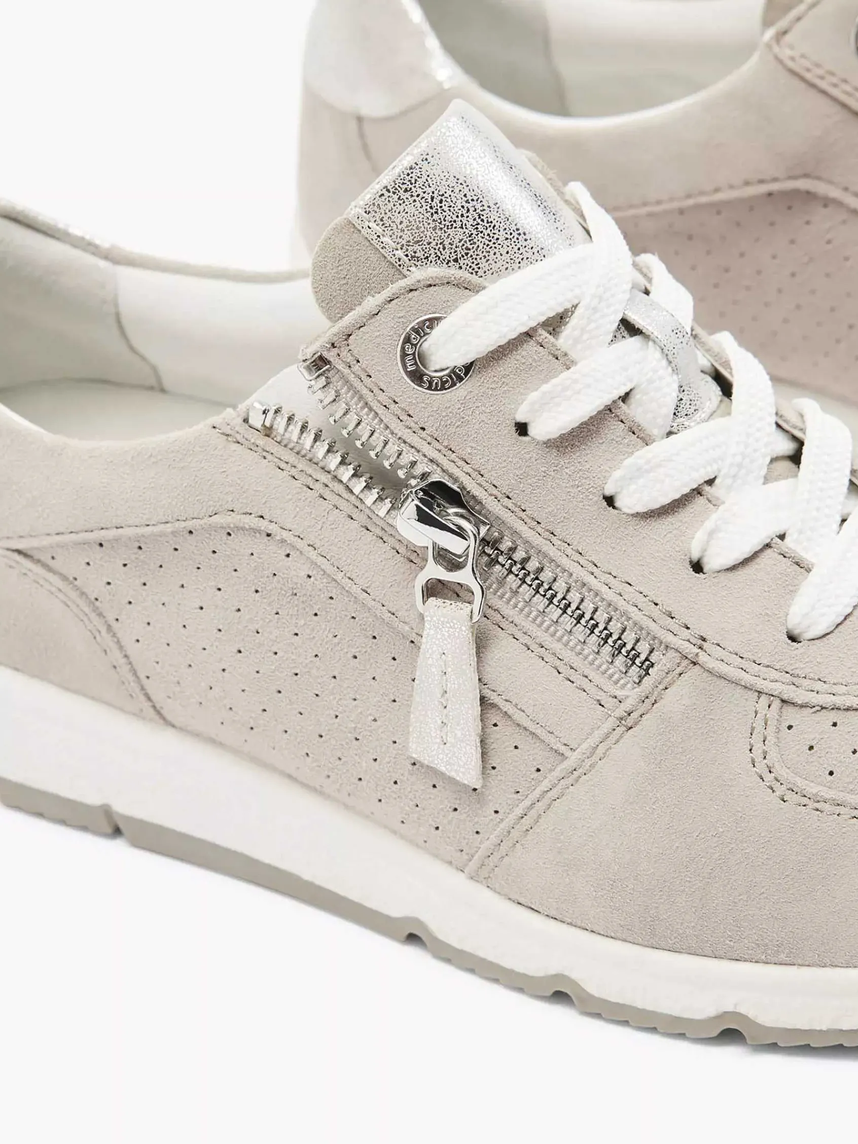 Comfort Schoenen|Medicus Taupe Leren Sneaker