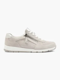 Comfort Schoenen|Medicus Taupe Leren Sneaker