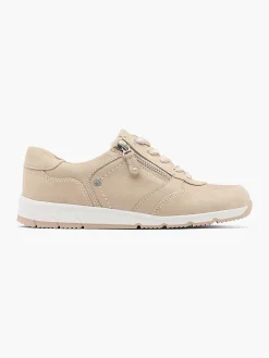 Comfort Schoenen|Medicus Taupe Leren Sneaker