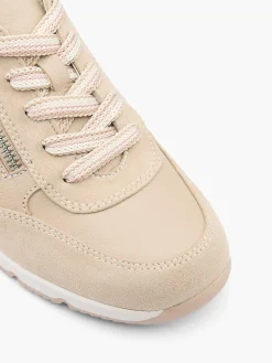 Comfort Schoenen|Medicus Taupe Leren Sneaker