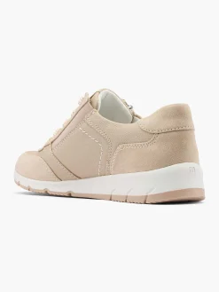 Comfort Schoenen|Medicus Taupe Leren Sneaker