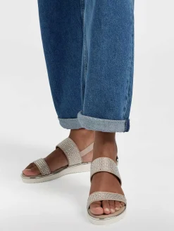Sandalen|Graceland Taupe Sandaal Sierketting