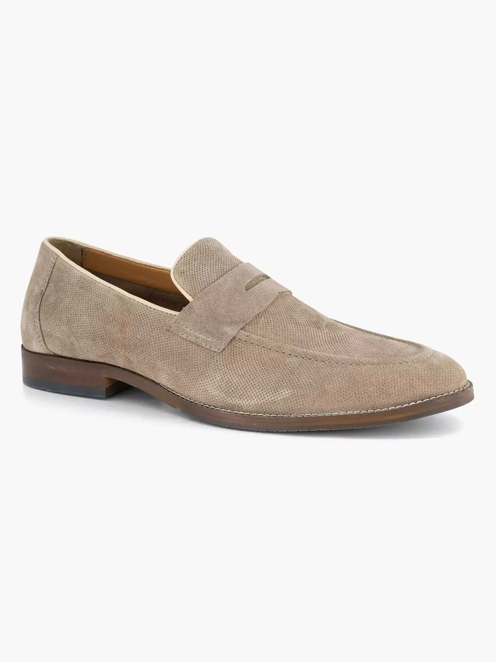 Instappers|AM SHOE Taupe Suede Instapper