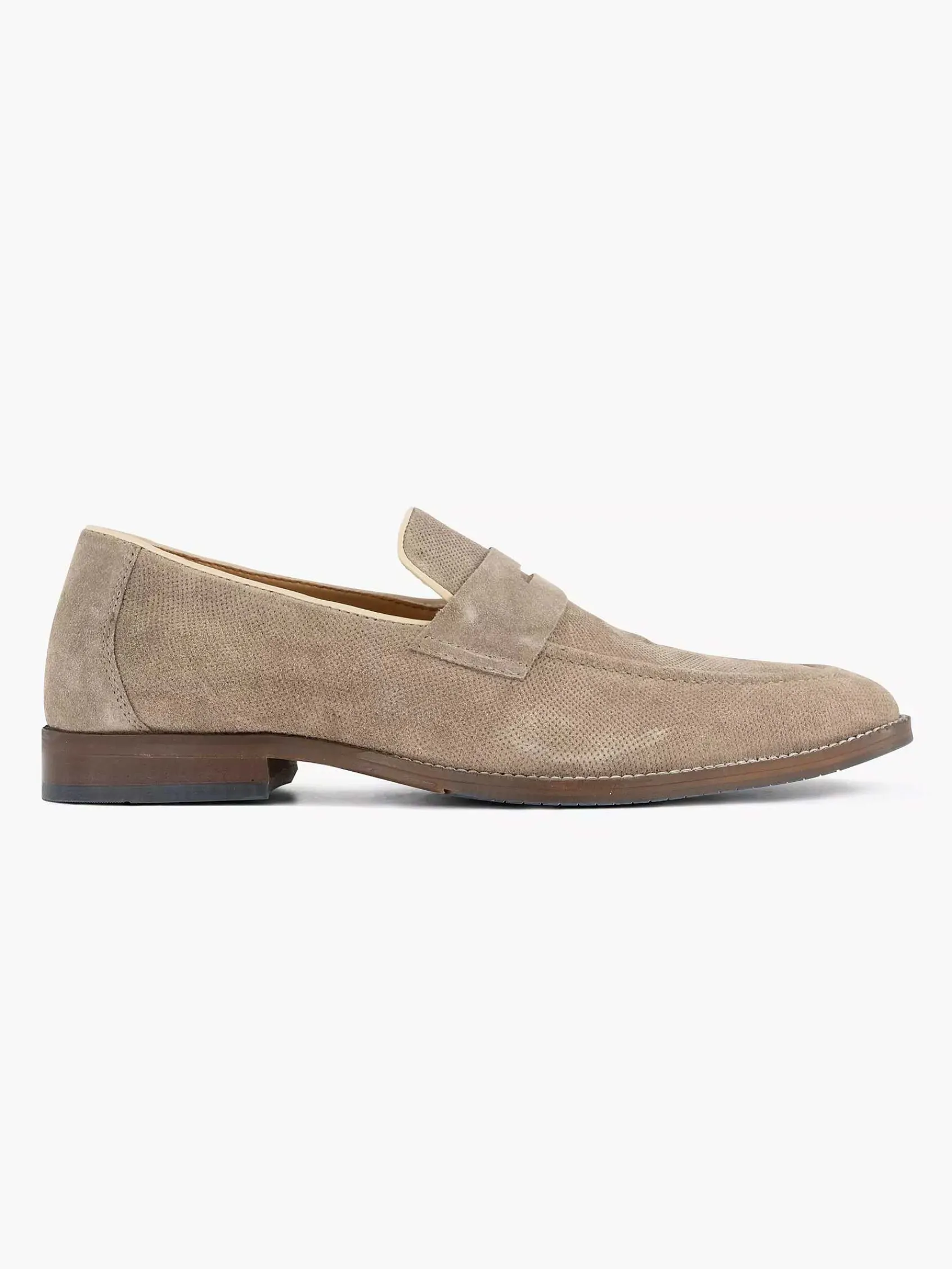 Instappers|AM SHOE Taupe Suede Instapper