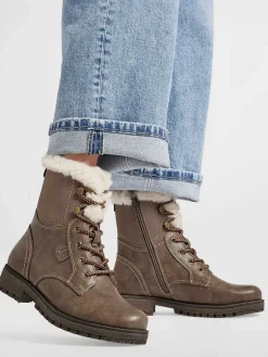 Enkellaarzen & Boots|Easy Street Taupe Veterboot