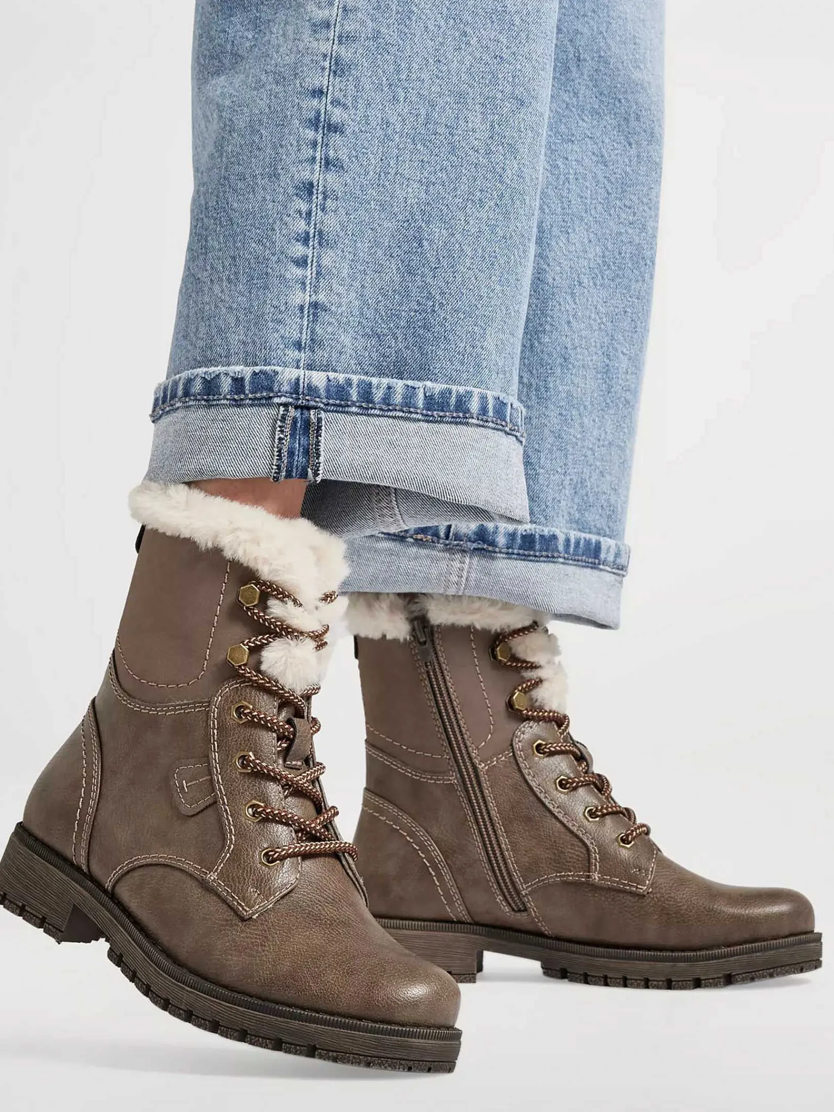 Enkellaarzen & Boots|Easy Street Taupe Veterboot