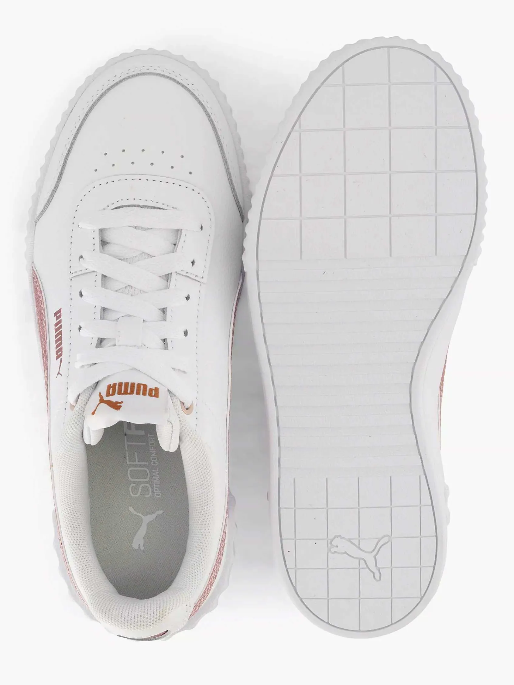 Jongensschoenen|Puma Witte Carina Lift Glitz Jr