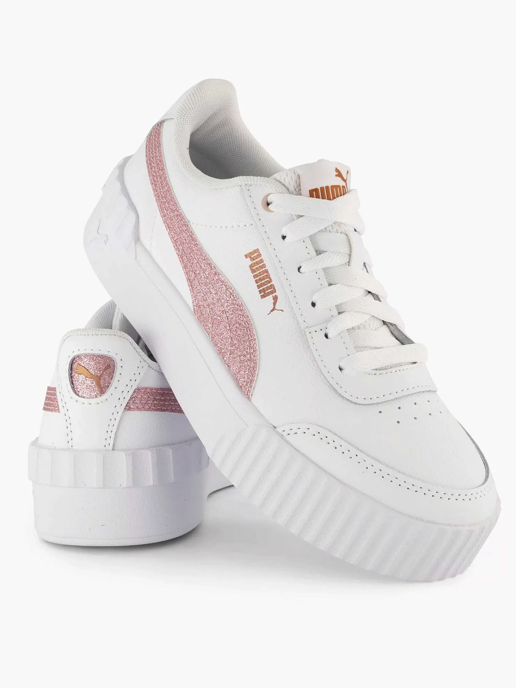 Jongensschoenen|Puma Witte Carina Lift Glitz Jr