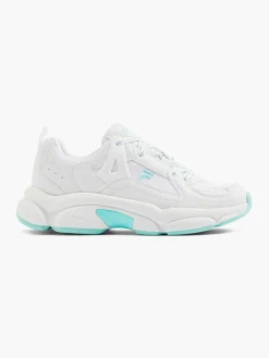 Sneakers|FILA Witte Chunky Sneaker Turqoise Zool