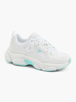 Sneakers|FILA Witte Chunky Sneaker Turqoise Zool