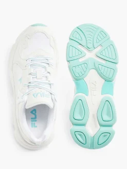 Sneakers|FILA Witte Chunky Sneaker Turqoise Zool