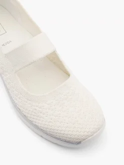 Comfort Schoenen|Easy Street Witte Comfort Instapper