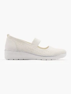 Comfort Schoenen|Easy Street Witte Comfort Instapper