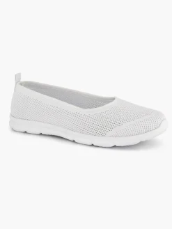 Comfort Schoenen|Easy Street Witte Comfort Instapper