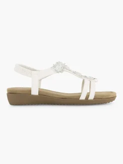 Comfort Schoenen|Easy Street Witte Comfort Sandaal