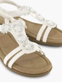 Comfort Schoenen|Easy Street Witte Comfort Sandaal