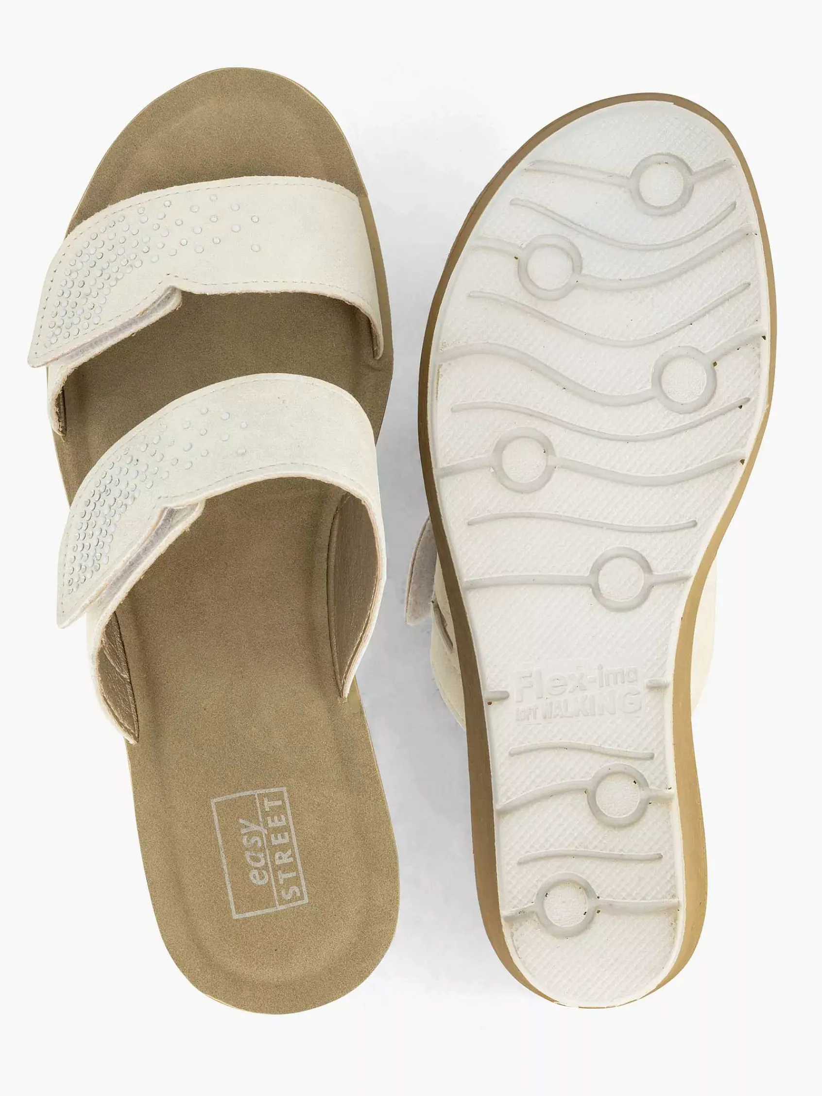 Comfort Schoenen|Easy Street Witte Comfort Slipper