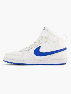 Jongensschoenen|Nike Witte Court Borough Mid