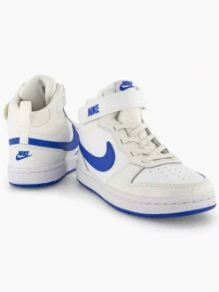 Jongensschoenen|Nike Witte Court Borough Mid