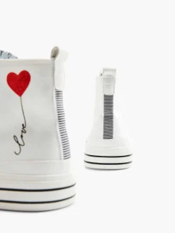 Sneakers|Graceland Witte Hoge Canvas Sneaker Hartje