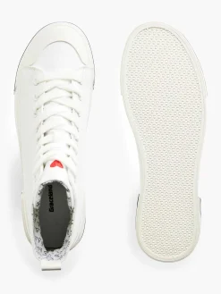 Sneakers|Graceland Witte Hoge Canvas Sneaker Hartje