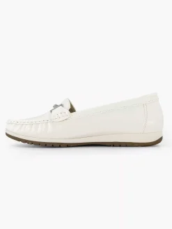 Comfort Schoenen|Easy Street Witte Instapper Sierketting