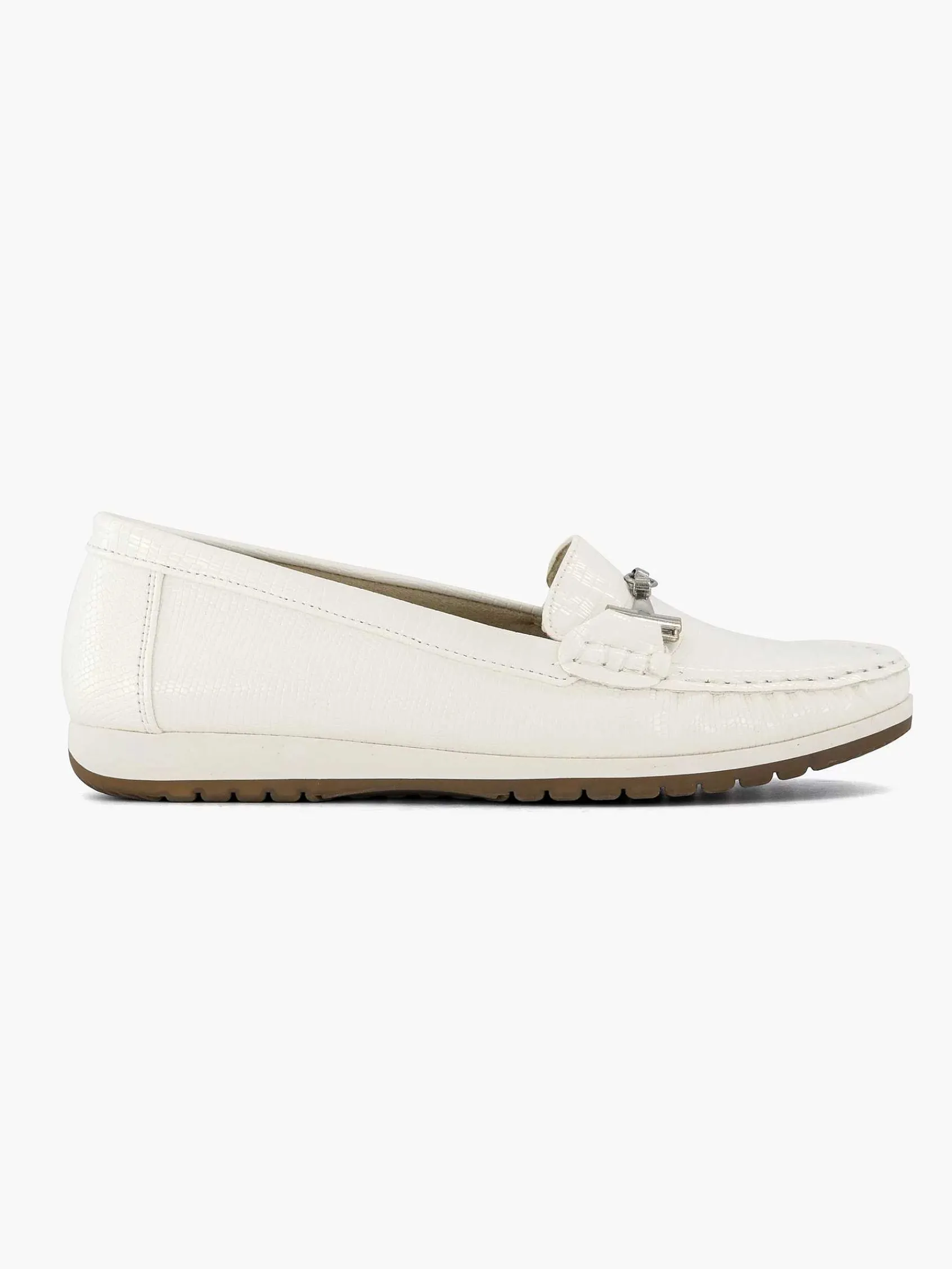 Comfort Schoenen|Easy Street Witte Instapper Sierketting