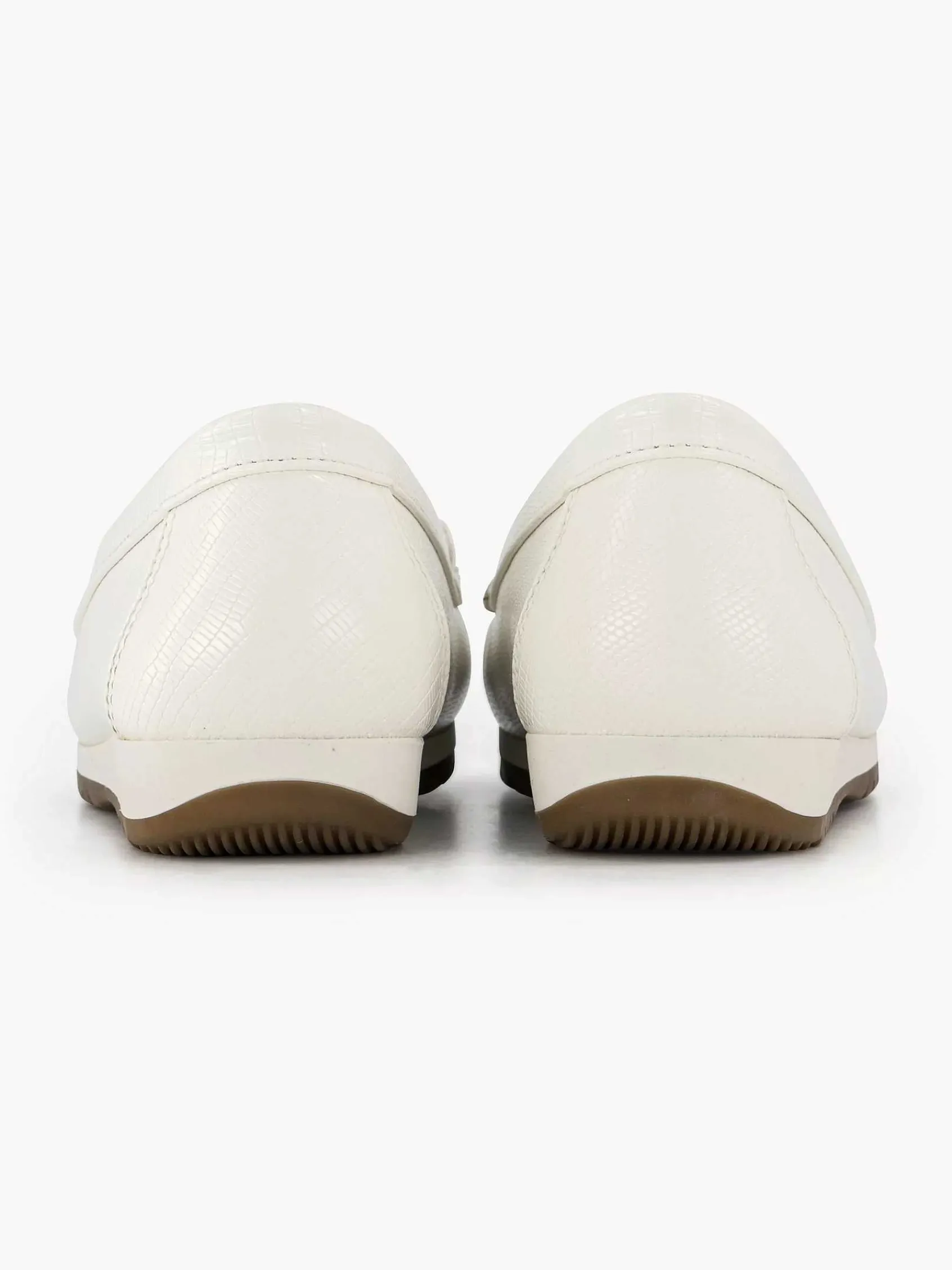 Comfort Schoenen|Easy Street Witte Instapper Sierketting