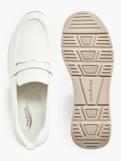 Comfort Schoenen|Medicus Witte Leren Comfort Instapper