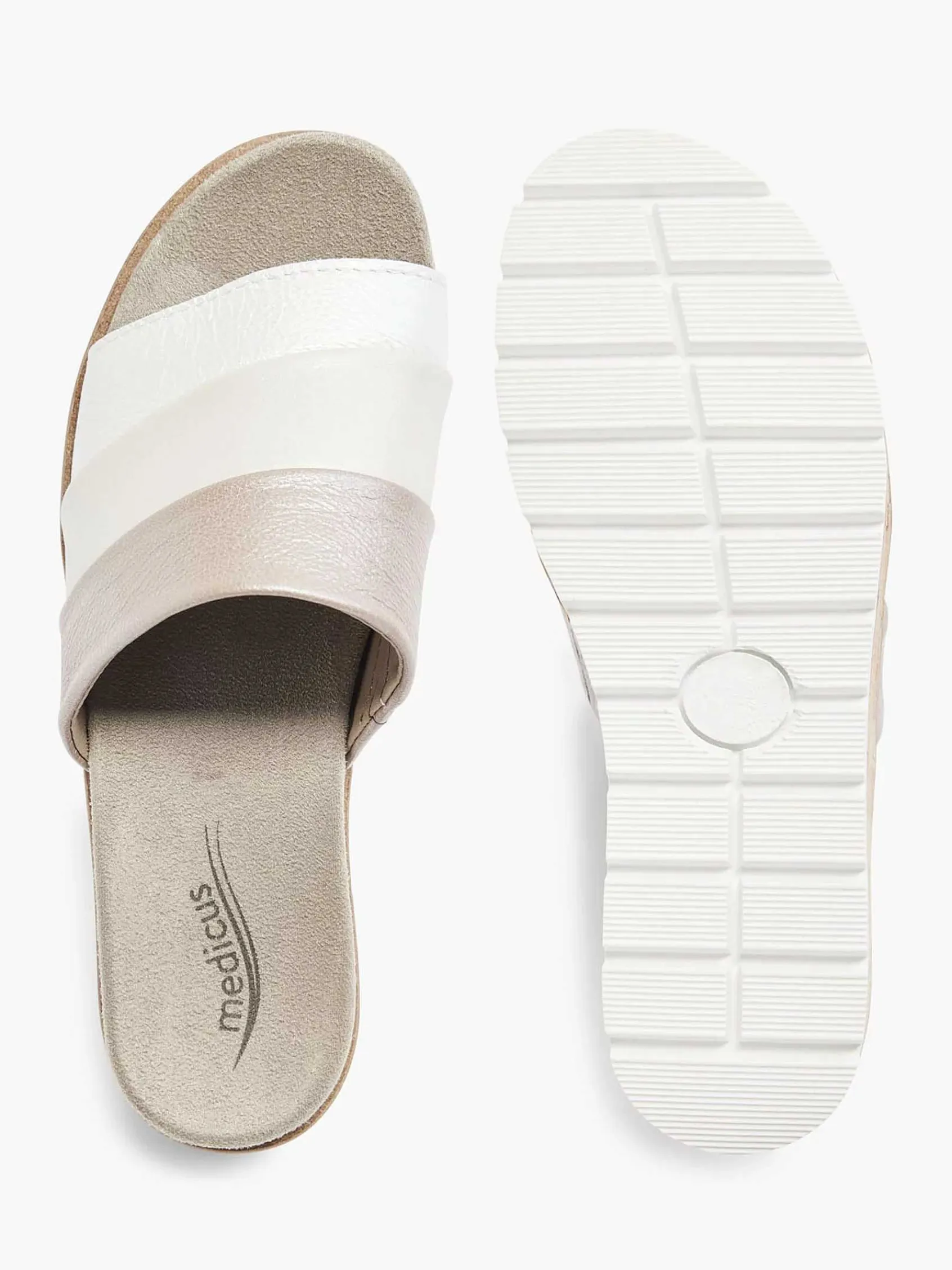 Slippers|Medicus Witte Leren Comfort Slipper