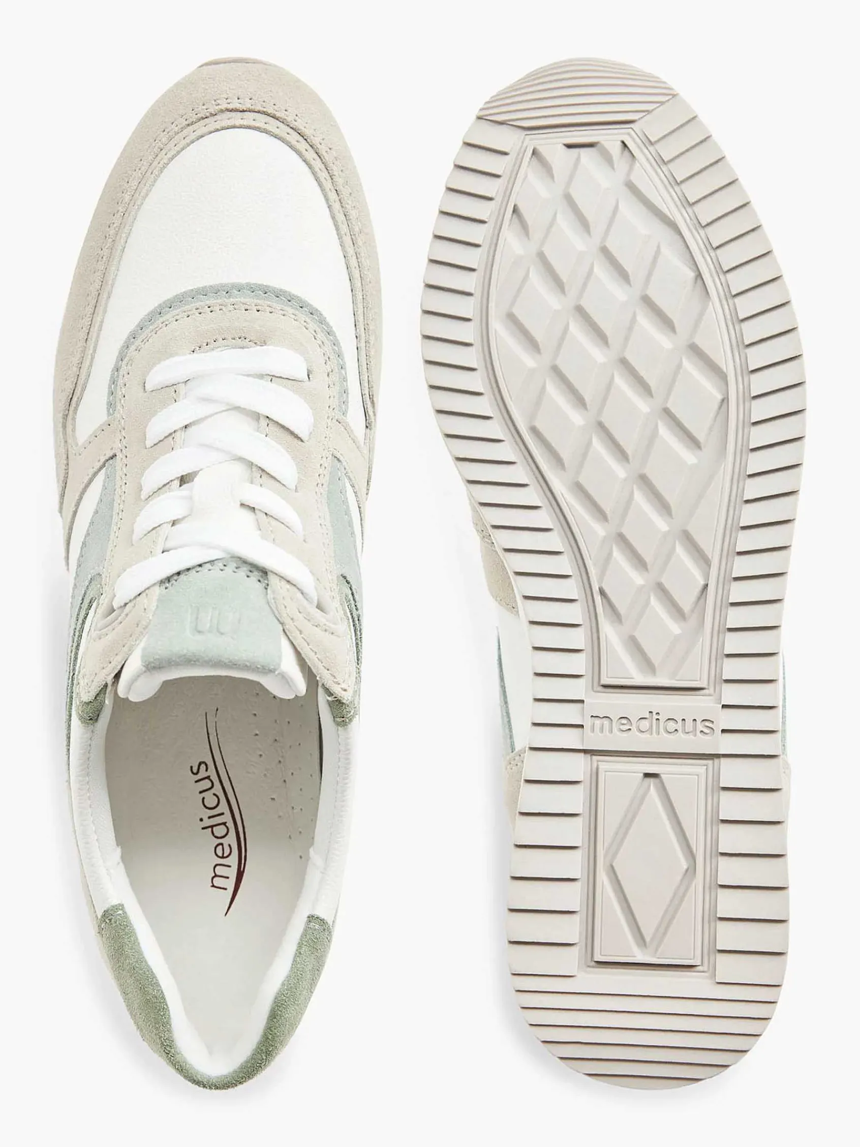 Comfort Schoenen|Medicus Witte Leren Comfort Sneaker
