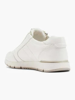 Comfort Schoenen|Medicus Witte Leren Comfort Sneaker