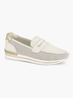 Comfort Schoenen|Medicus Witte Leren Instapper