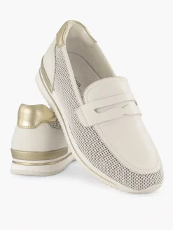 Comfort Schoenen|Medicus Witte Leren Instapper